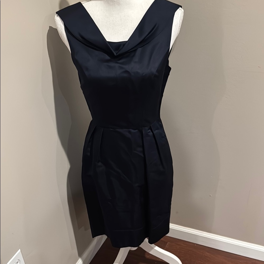 Thread Social sleeveless, backless midnight blue silk cocktail dresss